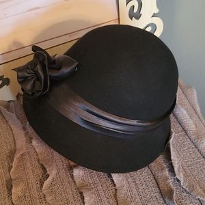 black felt cloche  hat